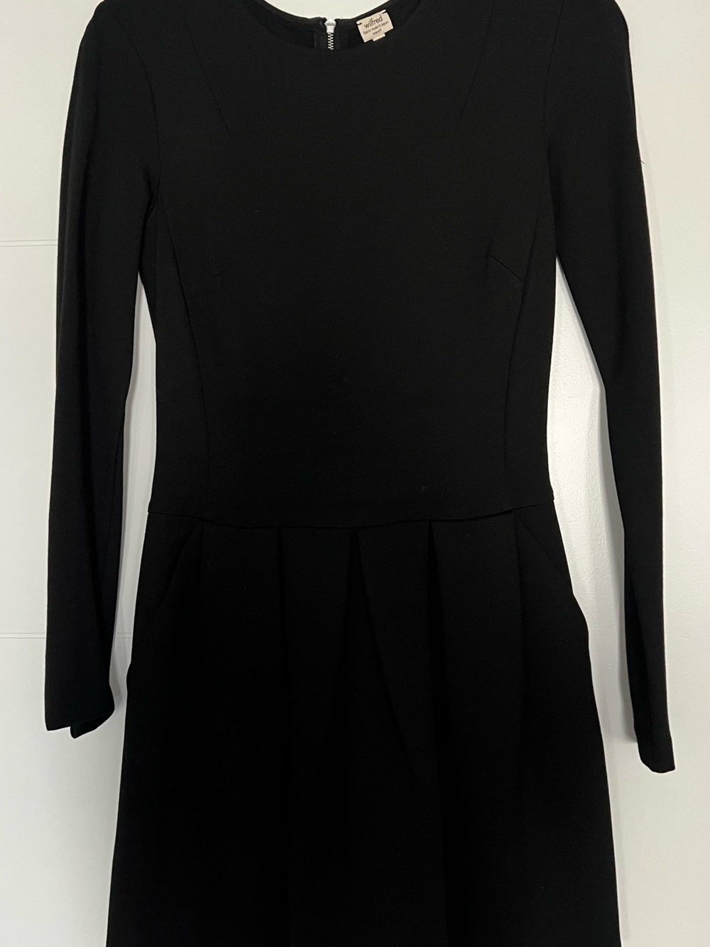 Wilfred Black Long-Sleeve Fit & Flare Dress